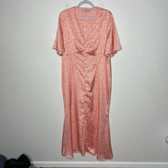 Never Fully Dressed Peach Button-Down Maxi Dress - Picture 3 of 12